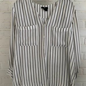 Black and White Striped Blouse